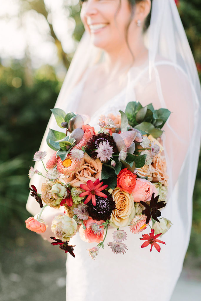 San Diego bride holding bouquet