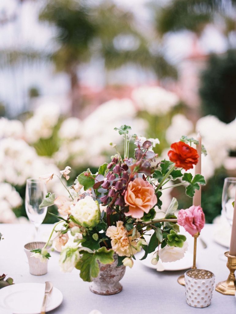 beach wedding reception flowers